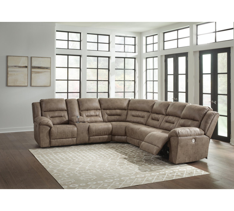 Ravenel 4-Piece Power Reclining Sectional - Fossil