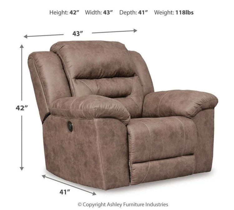 Stoneland Power Recliner - Fossil
