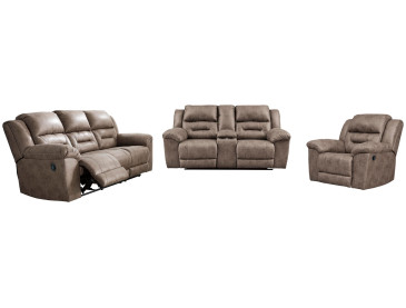 Stoneland Sofa, Loveseat and Recliner - Fossil