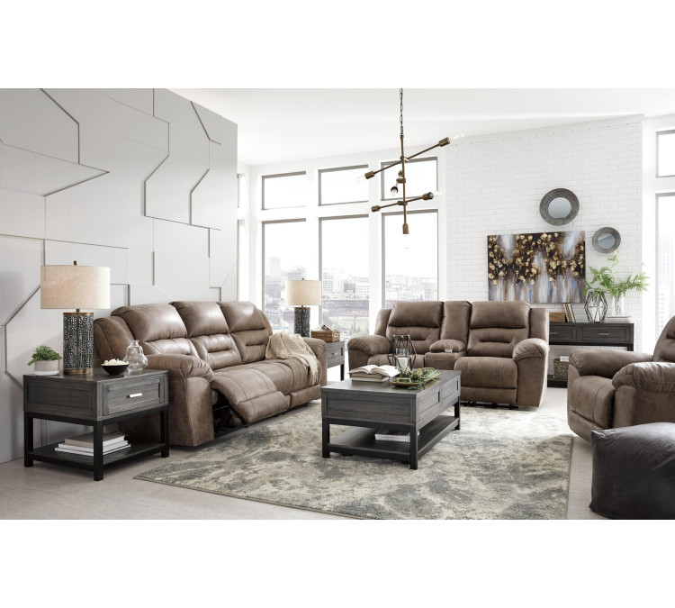 Stoneland Sofa, Loveseat and Recliner - Fossil