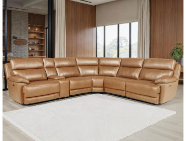 Gatlin Dual/Power Leather 6/Piece Modular Reclining Sectional