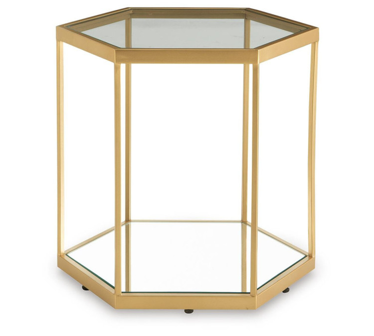 Veerwick Accent Coffee Table - Gold Finish