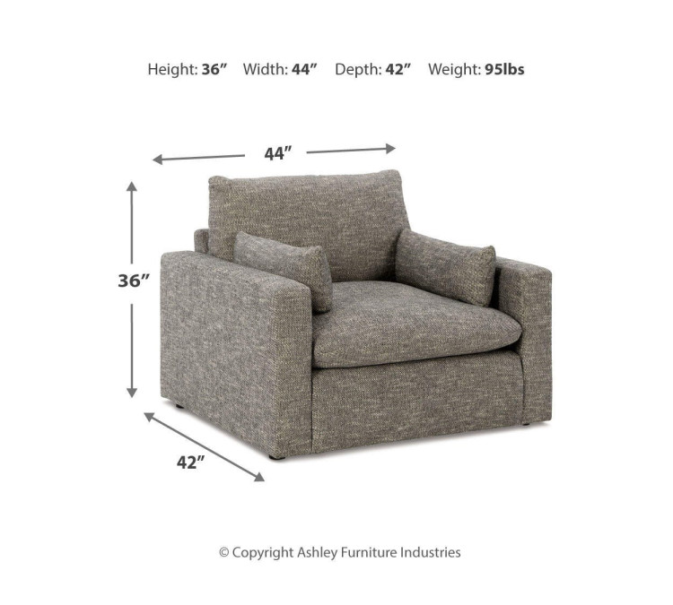 Dramatic Chair and Ottoman - Granite