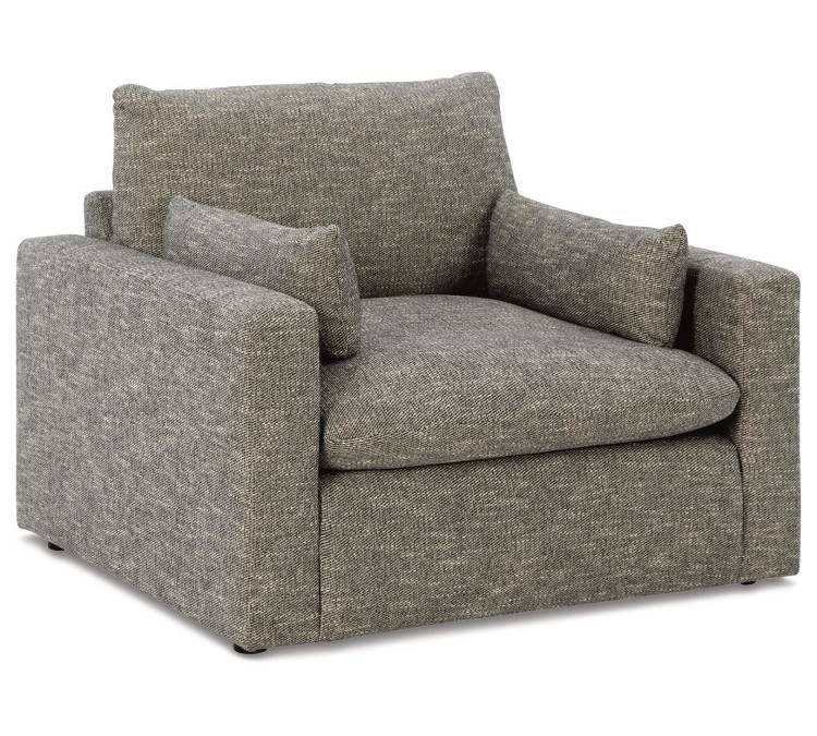Dramatic Chair and Ottoman - Granite