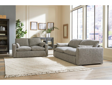 Dramatic Sofa and Loveseat - Granite