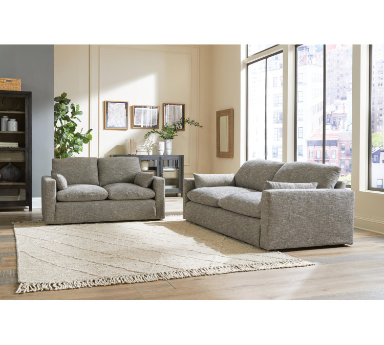 Dramatic Sofa and Loveseat - Granite