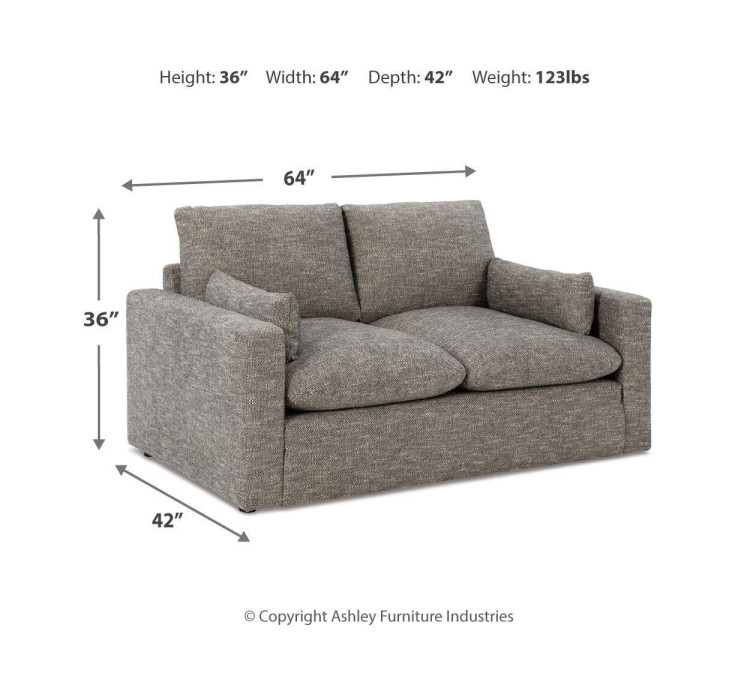 Dramatic Sofa, Loveseat, Chair and Ottoman - Granite