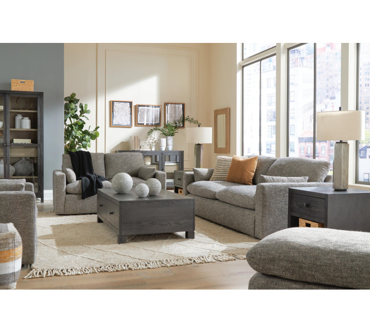 Dramatic Sofa, Loveseat, Chair and Ottoman - Granite