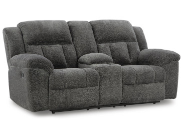 Frohn Reclining Loveseat with Console - Graphite