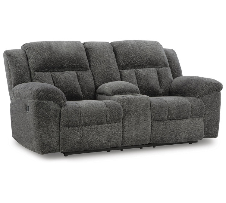 Frohn Reclining Loveseat with Console - Graphite