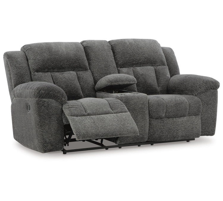 Frohn Reclining Loveseat with Console - Graphite