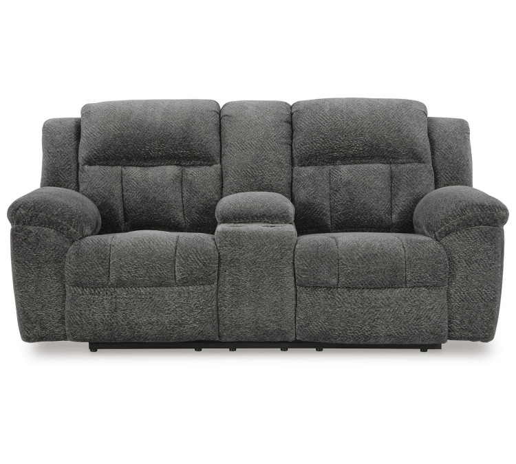 Frohn Reclining Loveseat with Console - Graphite