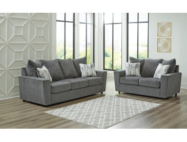 Stairatt Sofa and Loveseat - Gravel