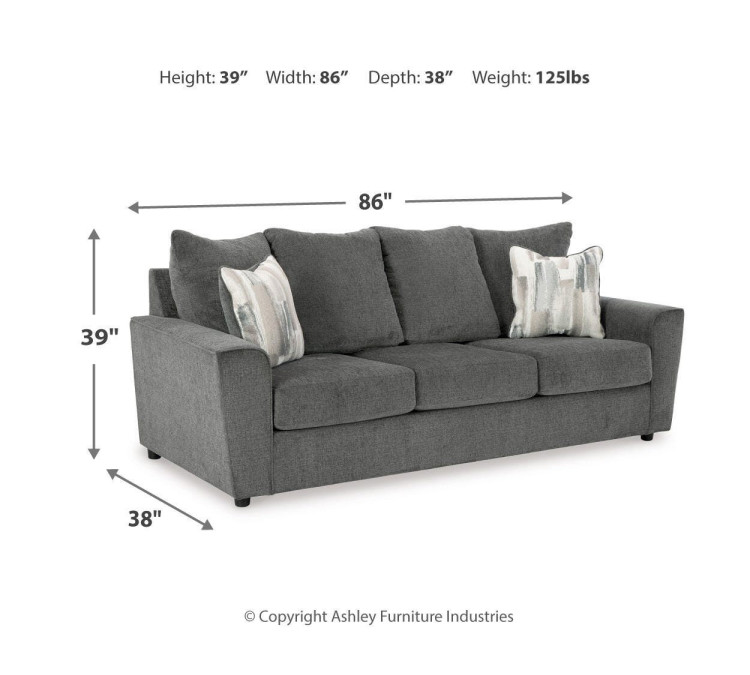 Stairatt Sofa, Loveseat, Chair and Ottoman - Gravel