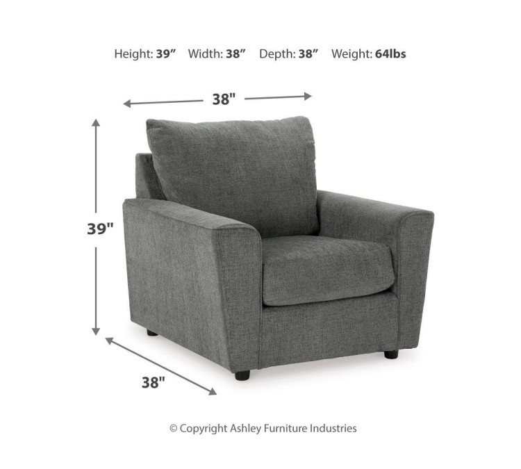 Stairatt Sofa, Loveseat, Chair and Ottoman - Gravel