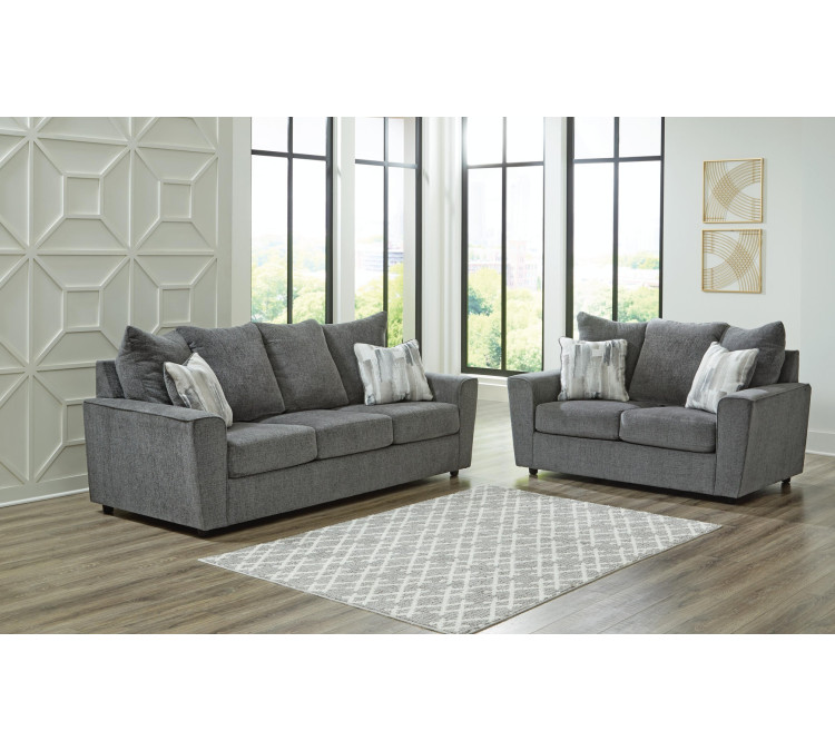 Stairatt Sofa, Loveseat, Chair and Ottoman - Gravel