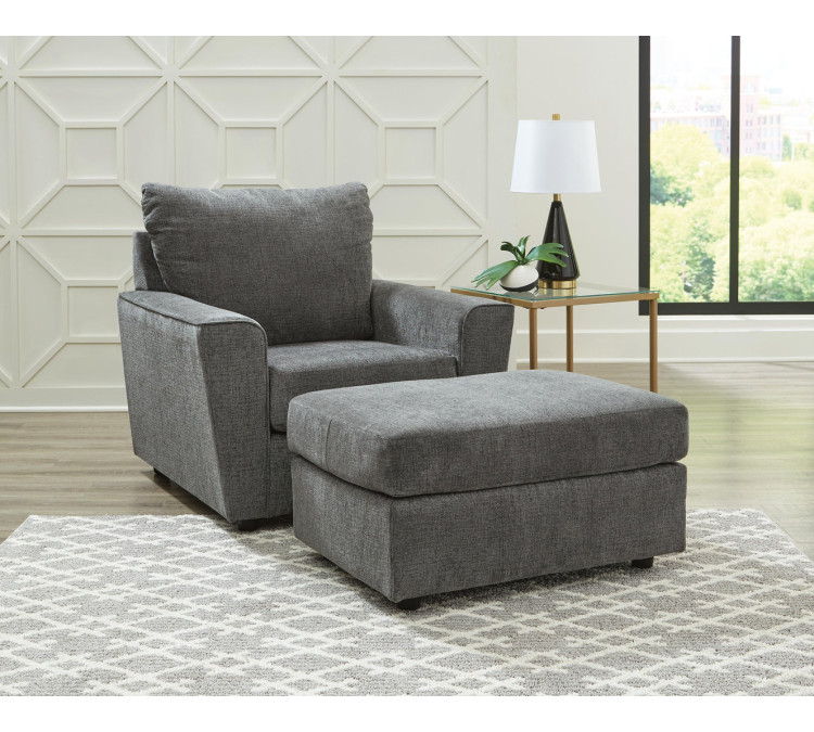 Stairatt Sofa, Loveseat, Chair and Ottoman - Gravel