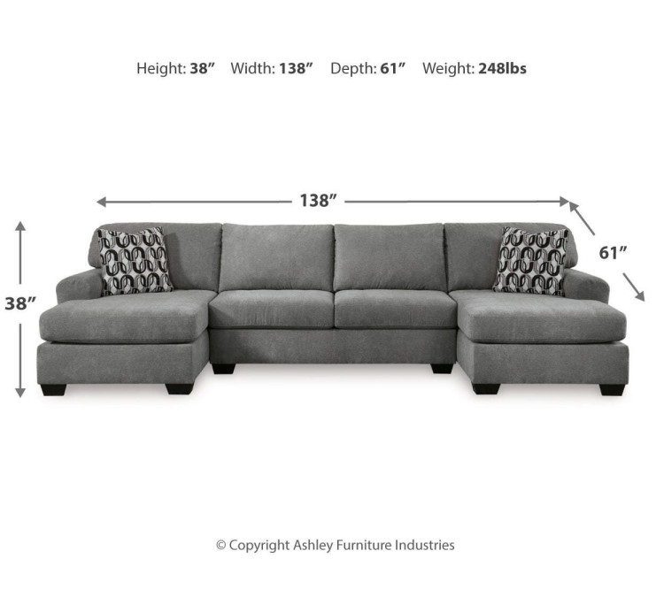 Birkdale Court 3-Piece Sectional - Gray