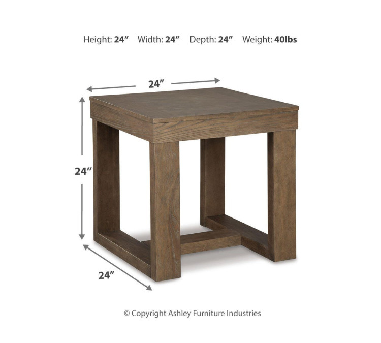 Cariton End Table - Gray