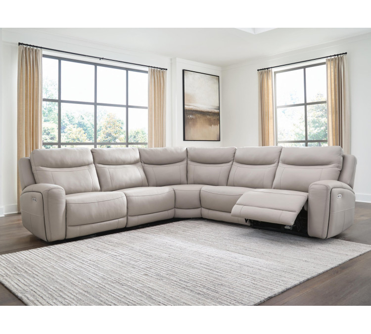 Gravier 5-Piece Power Reclining Sectional - Gray