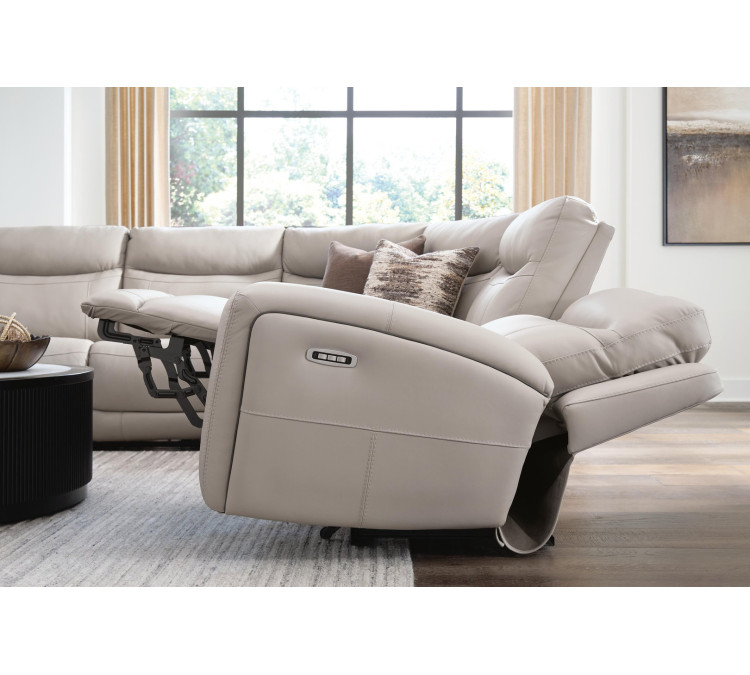 Gravier 6-Piece Power Reclining Sectional with Storage Console - Gray