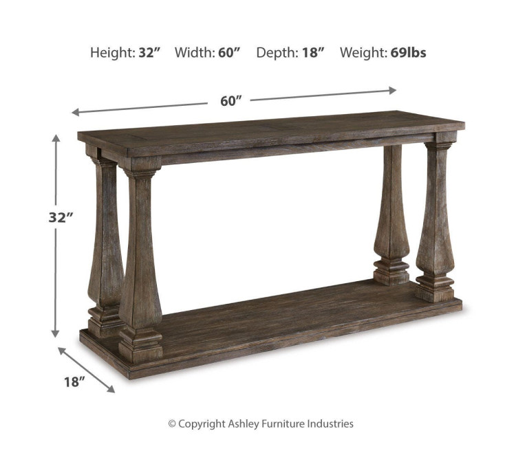 Johnelle Sofa Table - Gray