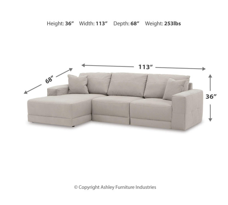 Next-Gen Gaucho 3-Piece Sectional Sofa with Chaise - Gray