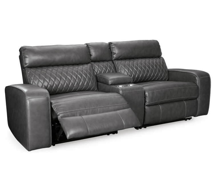 Samperstone 3-Piece Power Reclining Sectional Loveseat - Gray