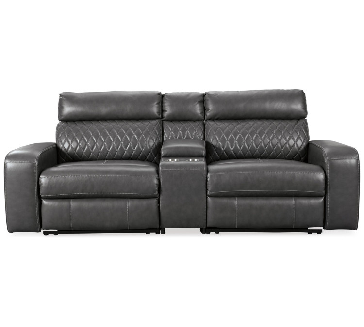 Samperstone 3-Piece Power Reclining Sectional Loveseat - Gray