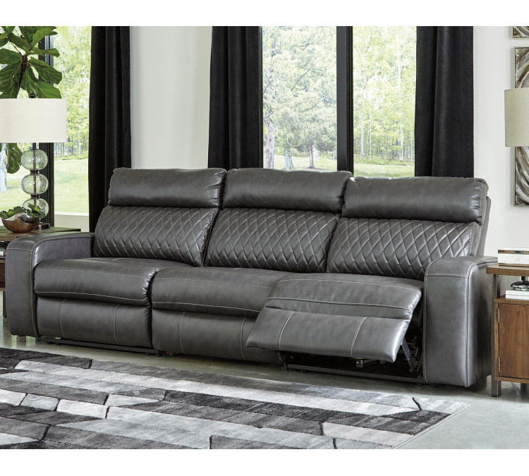 Samperstone 3-Piece Power Reclining Sectional Sofa - Gray