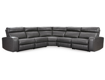 Samperstone 5-Piece Power Reclining Sectional - Gray