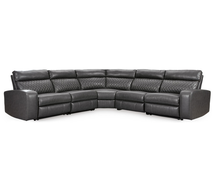 Samperstone 5-Piece Power Reclining Sectional - Gray