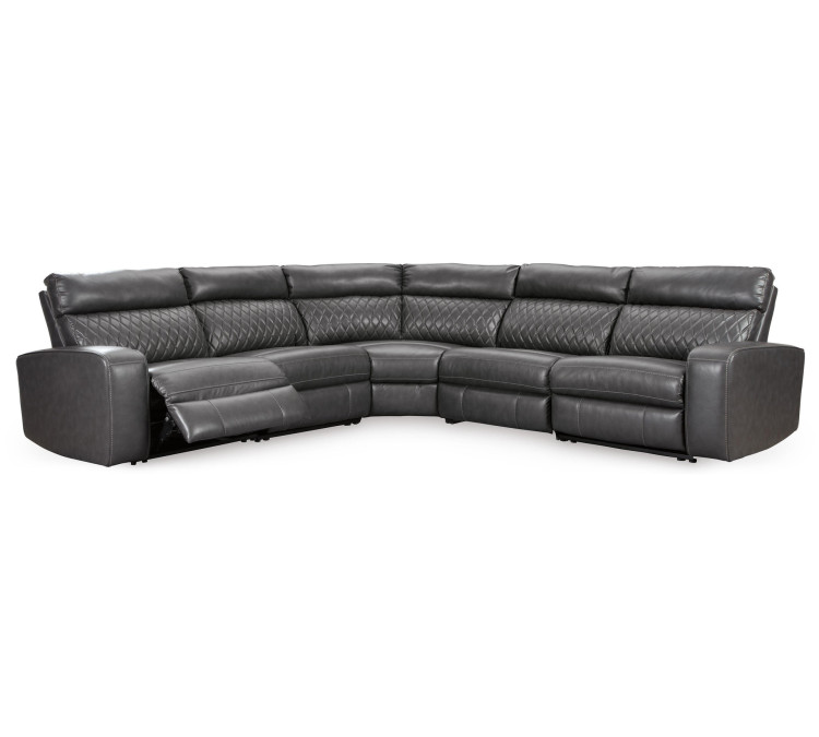 Samperstone 5-Piece Power Reclining Sectional - Gray