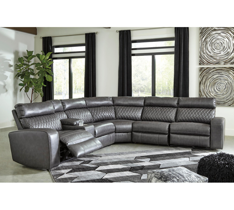 Samperstone 6-Piece Power Reclining Sectional - Gray