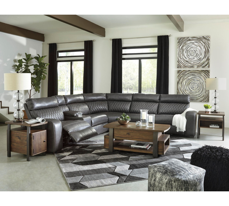 Samperstone 6-Piece Power Reclining Sectional - Gray