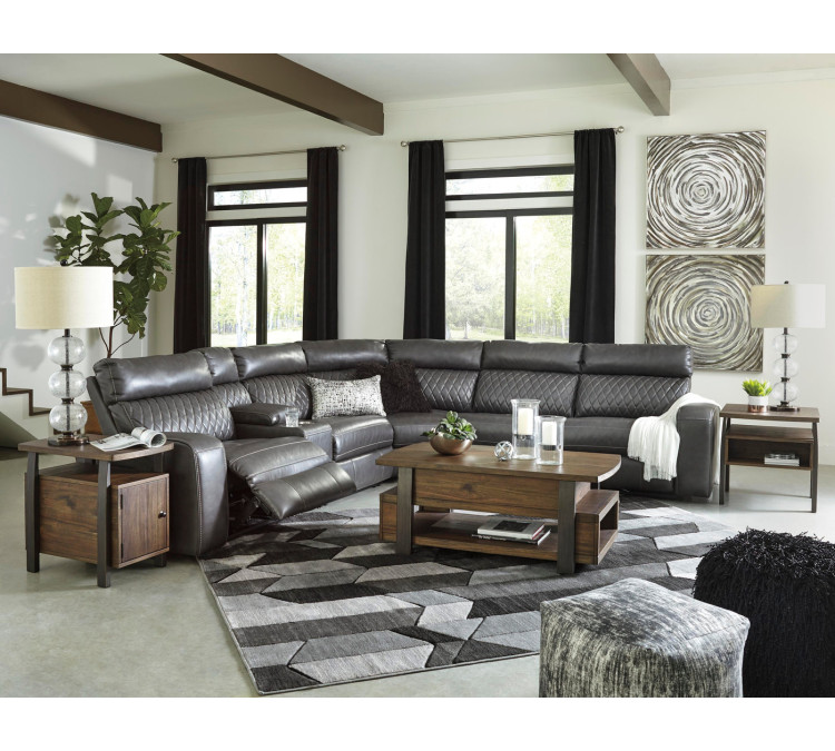 Samperstone 6-Piece Power Reclining Sectional - Gray