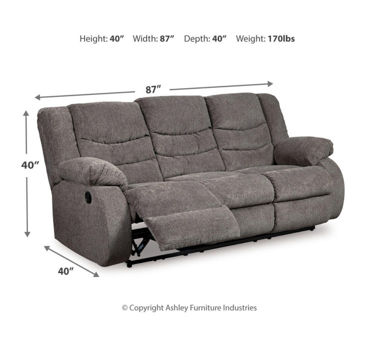 Tulen Reclining Sofa - Gray