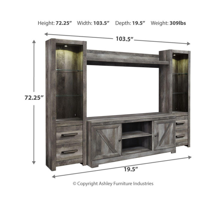 Wynnlow 4-Piece Entertainment Center - Gray