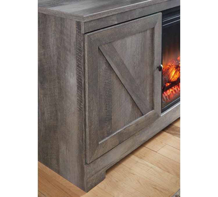 Wynnlow 4-Piece Entertainment Center with Electric Fireplace - Gray