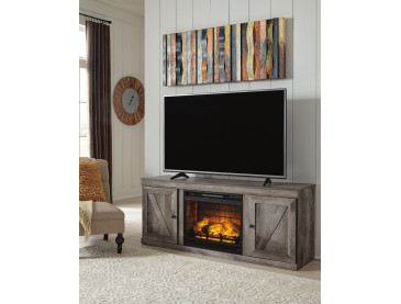 Wynnlow TV Stand with Electric Fireplace - Gray