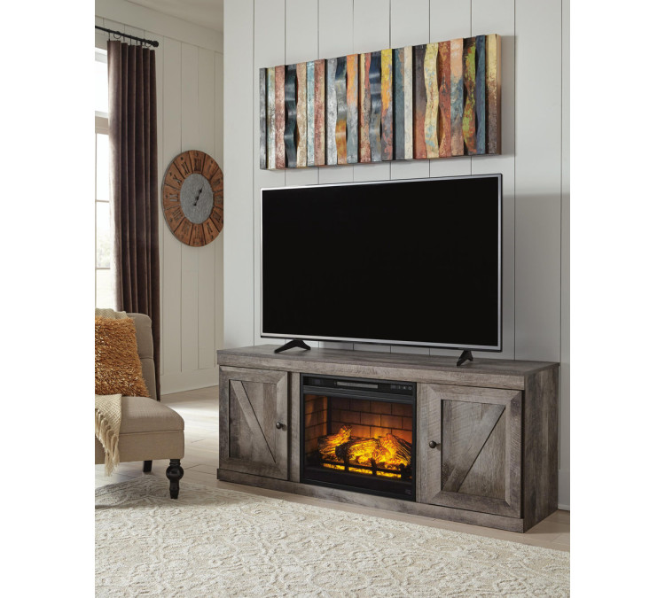 Wynnlow TV Stand with Electric Fireplace - Gray