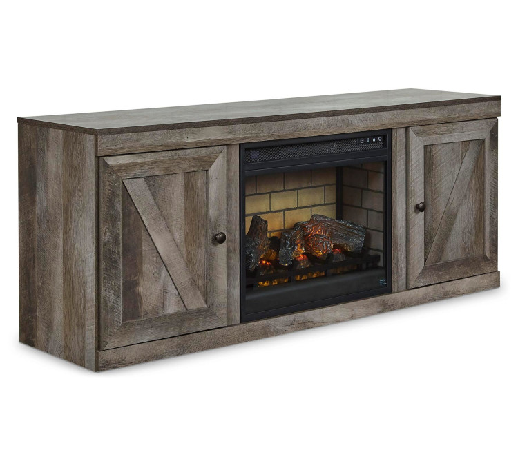 Wynnlow TV Stand with Electric Fireplace - Gray