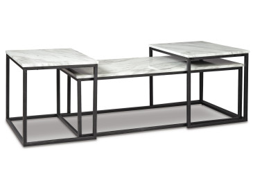 Donnesta Table (Set of 3) - Gray/Black