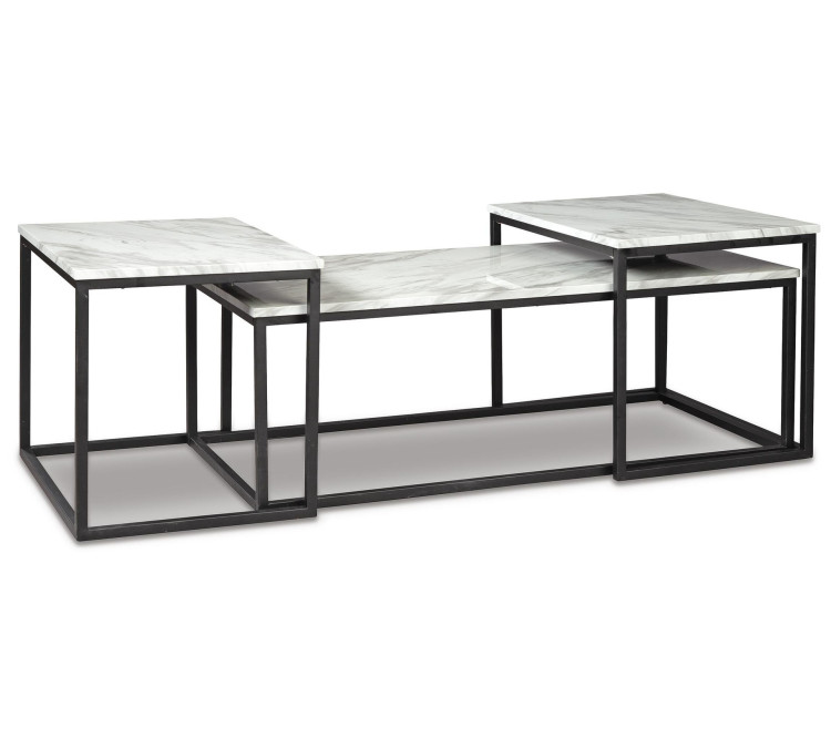 Donnesta Table (Set of 3) - Gray/Black