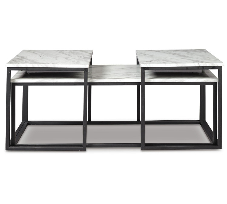 Donnesta Table (Set of 3) - Gray/Black