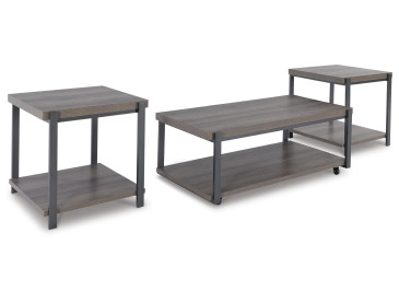 Wilmaden Table (Set of 3) - Gray/Black