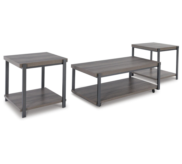 Wilmaden Table (Set of 3) - Gray/Black