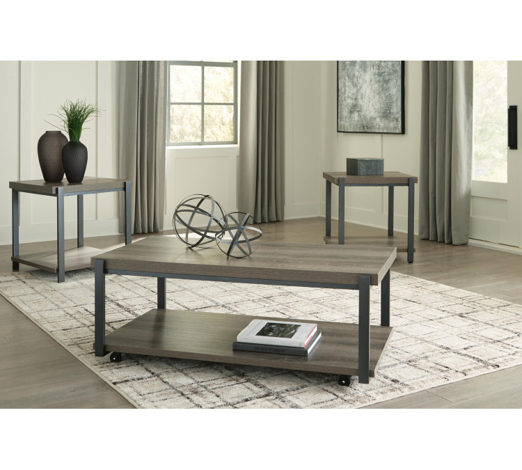 Wilmaden Table (Set of 3) - Gray/Black
