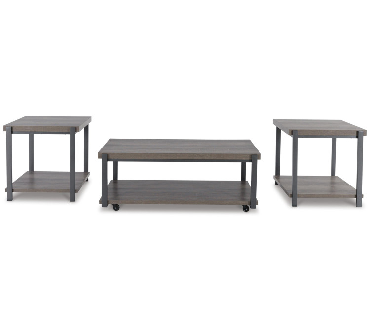 Wilmaden Table (Set of 3) - Gray/Black