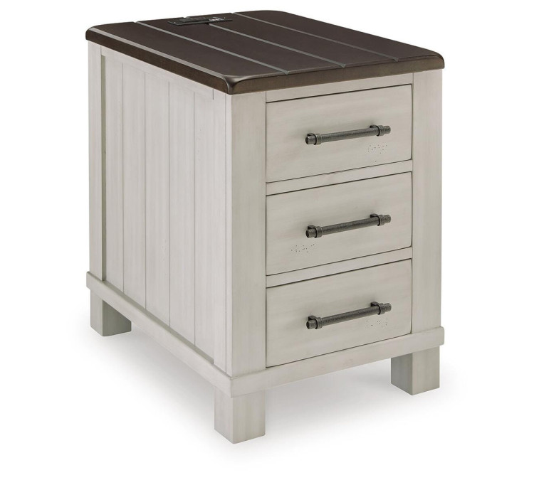 Darborn Chairside End Table - Gray/Brown